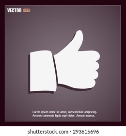 Thumb up. Vector sign okay 