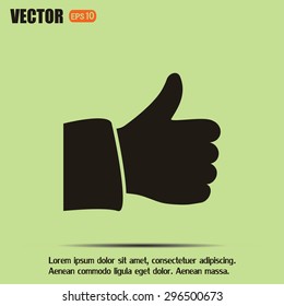Thumb up. Vector sign okay 