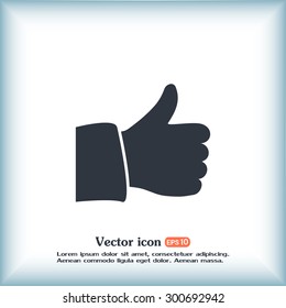 Thumb up. Vector sign okay 