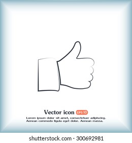 Thumb up. Vector sign okay 
