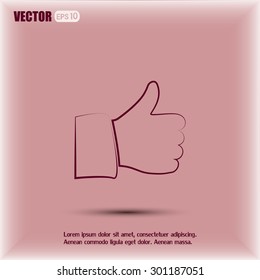 Thumb up. Vector sign okay 