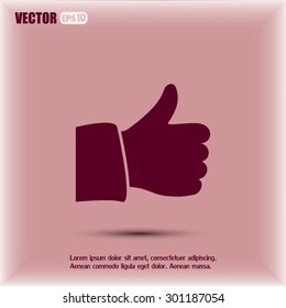 Thumb up. Vector sign okay 