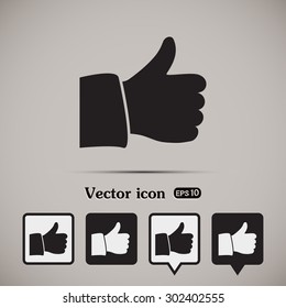Thumb up. Vector sign okay 