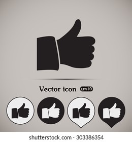 Thumb up. Vector sign okay 