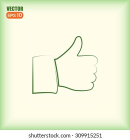 Thumb up. Vector sign okay 