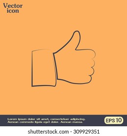 Thumb up. Vector sign okay 