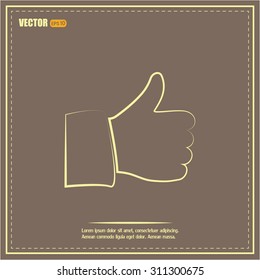 Thumb up. Vector sign okay 