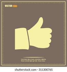 Thumb up. Vector sign okay 