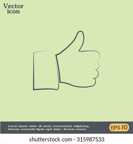 Thumb up. Vector sign okay 