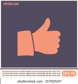 Thumb up. Vector sign okay 