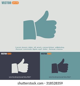 Thumb up. Vector sign okay 