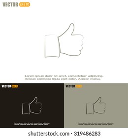 Thumb up. Vector sign okay 