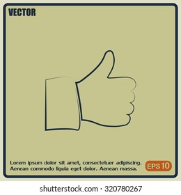Thumb up. Vector sign okay 