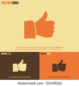 Thumb up. Vector sign okay 