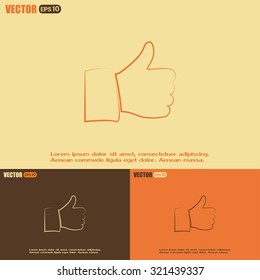 Thumb up. Vector sign okay 