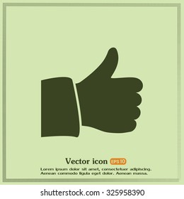 Thumb up. Vector sign okay 
