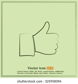 Thumb up. Vector sign okay 