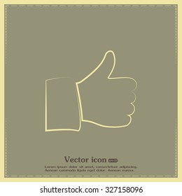 Thumb up. Vector sign okay 