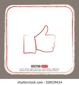 Thumb up. Vector sign okay 