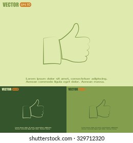 Thumb up. Vector sign okay 