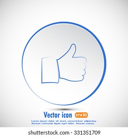 Thumb up. Vector sign okay 