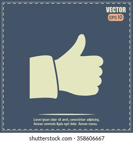 Thumb up. Vector sign okay 