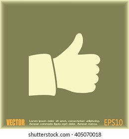 Thumb up. Vector sign okay 