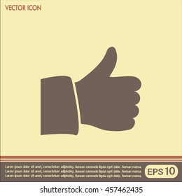 Thumb up. Vector sign okay 