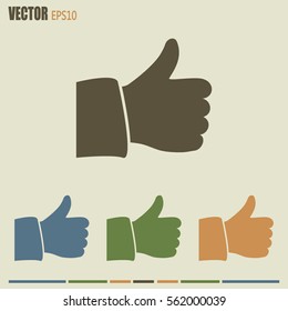 Thumb up. Vector sign okay 