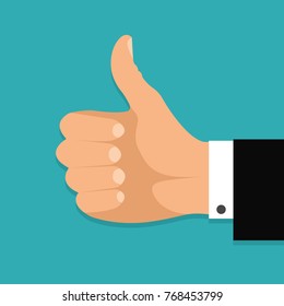 Thumb up.Flat style. Stock vector