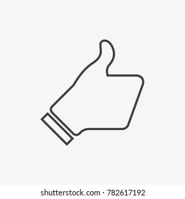 Thumb up vecor icon isolated on light grey background