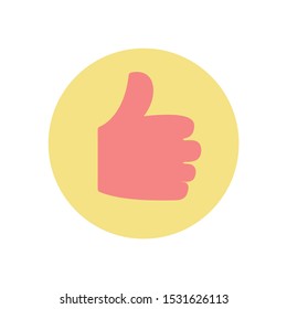 Thumb up vector, approval and confirmation gesture isolated icon. Fist with fingers, ok sign, positive gesturing, approving and confirming symbol