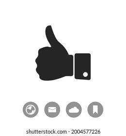 Thumb up vector black simple icon