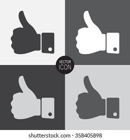 Thumb up vector icon.