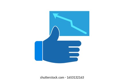 Thumb up vector icon for approval and positive feedback