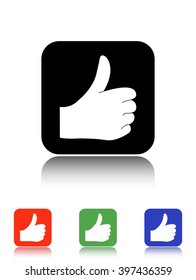 thumb vector icon - black and colored buttons