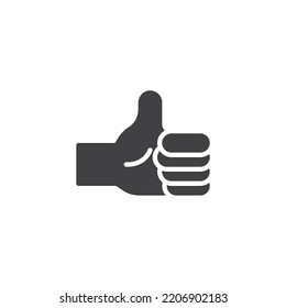Thumb up vector icon. filled flat sign for mobile concept and web design. Hand like gesture glyph icon. Symbol, logo illustration. Vector graphics