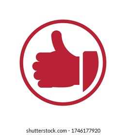 Thumb Up vector icon. Flat orange symbol. Pictogram is isolated on a white background. Designed for web and software interfaces