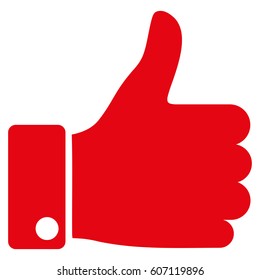 Thumb Up vector icon. Flat red symbol. Pictogram is isolated on a white background. Designed for web and software interfaces.