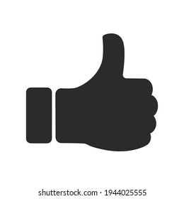 Thumb up vector icon, hand thumb up icon flat. Vector illustration.