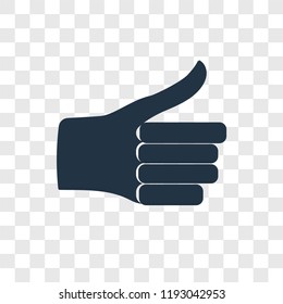 Thumb up vector icon isolated on transparent background, Thumb up transparency logo concept
