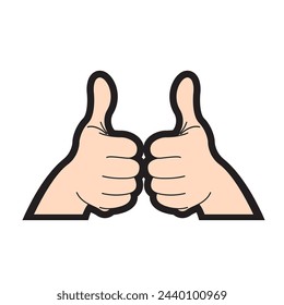 thumb up vector icon isolated on white