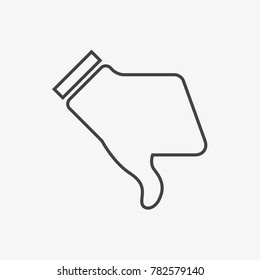 Thumb vector icon isolated on light grey background