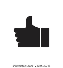Pulgar hacia arriba icono de vector, como símbolo aislado sobre fondo blanco