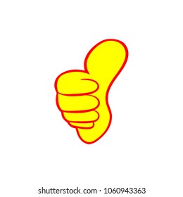 Thumb up vector icon on white background