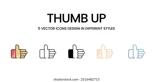 Ícone de vetor com polegar para cima pronto para usar a ilustração de vetor