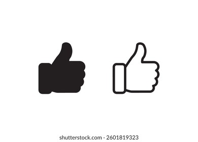 Thumb up vector icon set illustration isolated on white background.