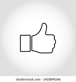 Thumb Up vector icon. Style is flat symbol, white background. eps 10