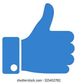 Thumb Up vector icon. Style is flat symbol, cobalt color, rounded angles, white background. - Shutterstock ID 325452782