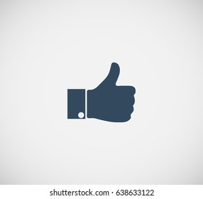 Thumb Up vector icon. Style is flat symbol, cobalt color, rounded angles, white background.
